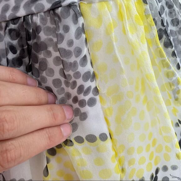 Vintage Milly NY Silk OTS Yellow Polka Dot Dress - Picture 6 of 12